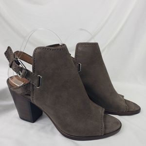 Frye Dani Suede Open Toe Sling Heel